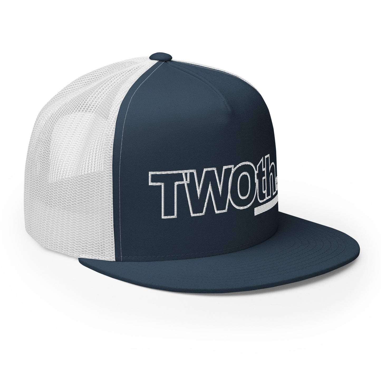 OnTheLine WHT | Flat Trucker Cap