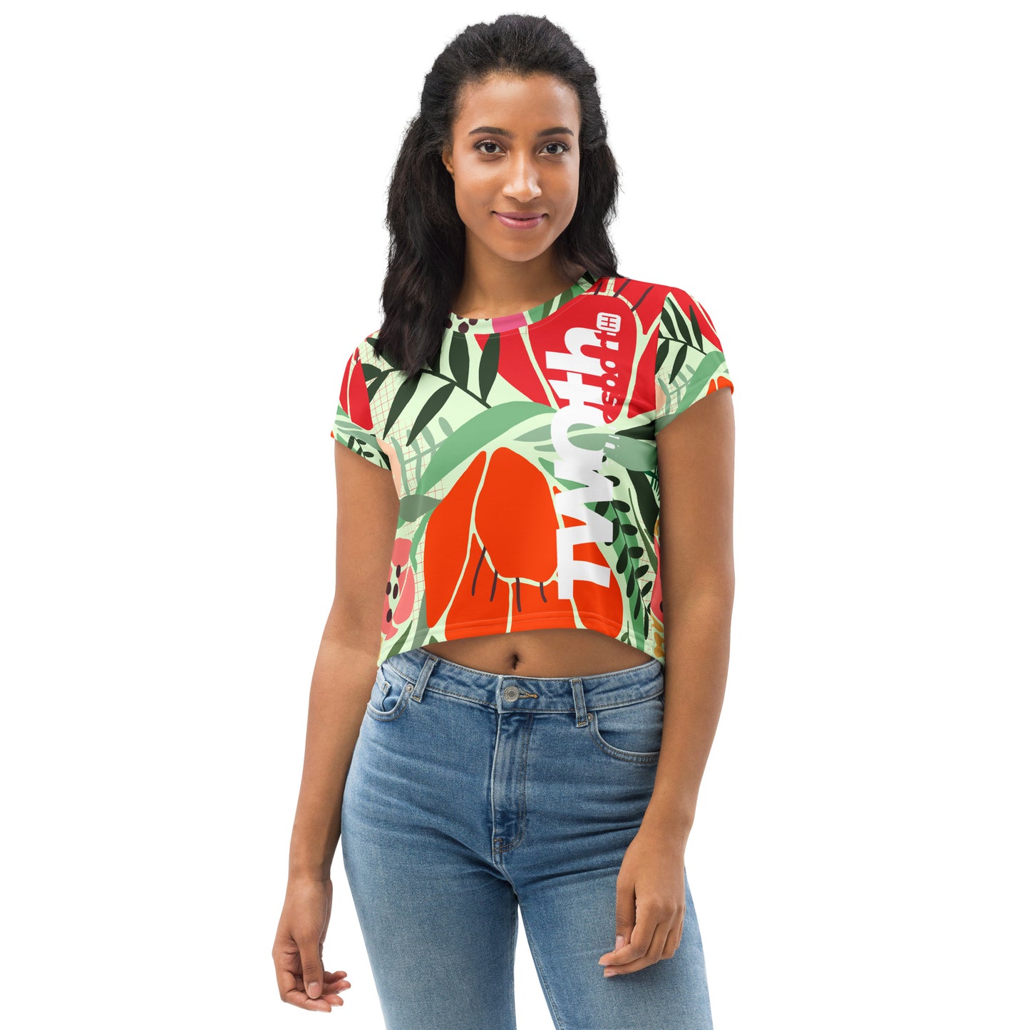 SnowBirds | Womens Floral Crop Tee