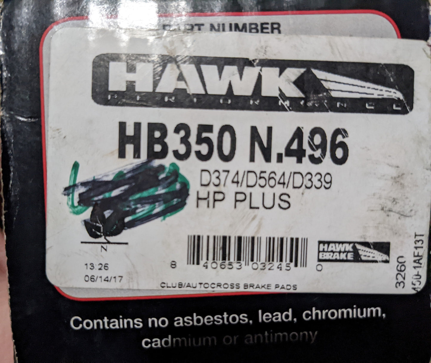 92-00 Honda Civic Hawk Performance High Performance Street Rear Pads